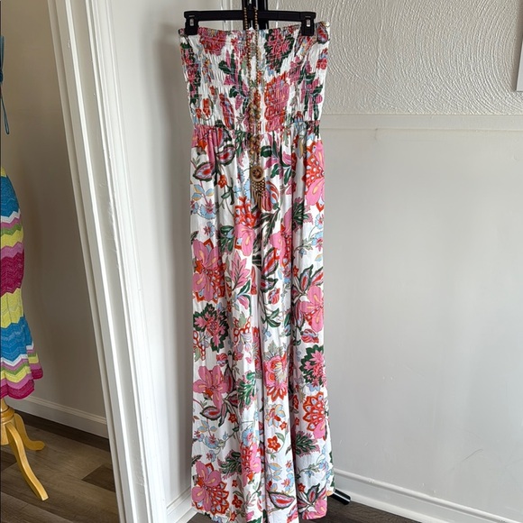 🍁🌷Misa Los Angeles Pink Strapless Sundress Resort Wear - Picture 3 of 5